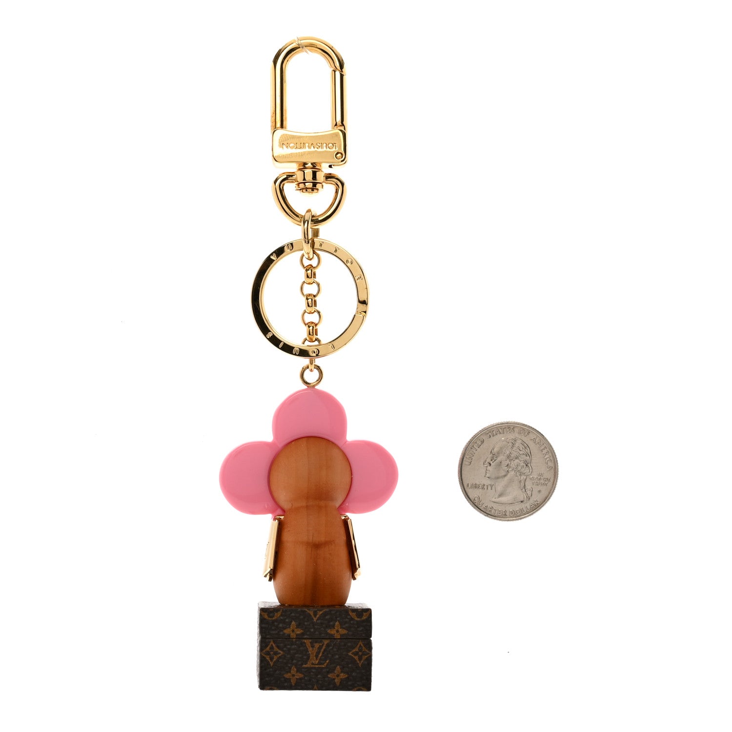 Louis Vuitton Resin Wood Vivienne Trunk VIP Bag Charm Key Holder Pink 2 of 3