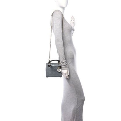 Christian Dior Patent Cannage Mini Lady Dior Grey Stone 2 of 10