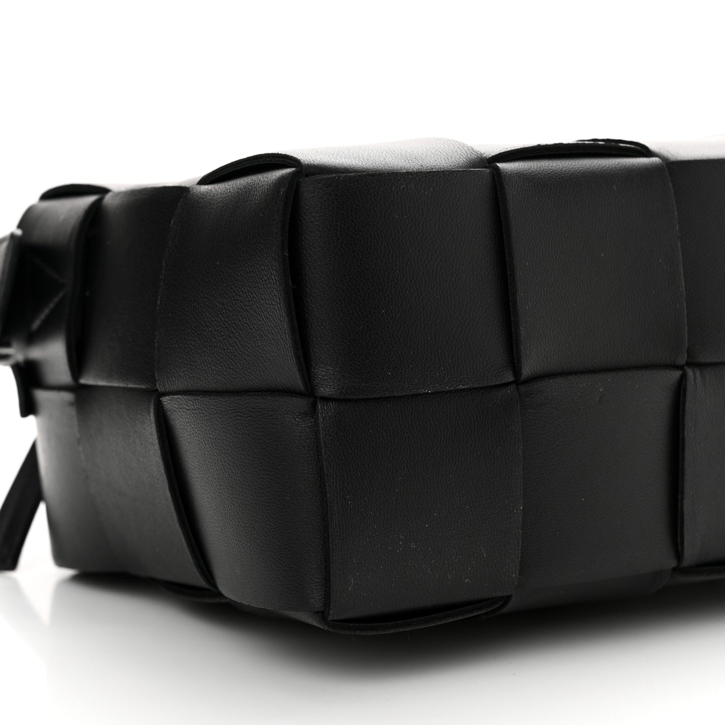 Lambskin Maxi Intrecciato Brick Cassette Bag Black