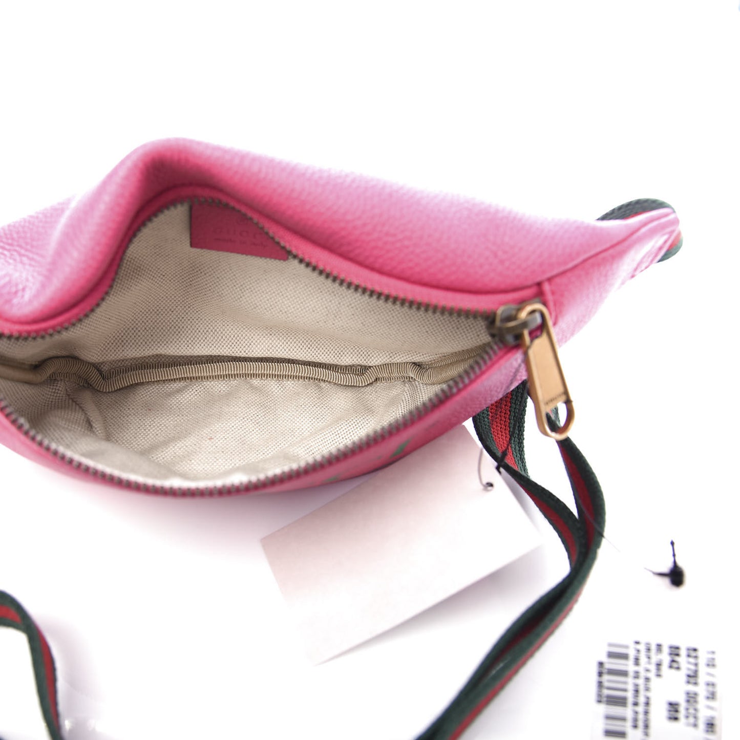 Grained Calfskin Small Logo Belt Bag Box Pink Green