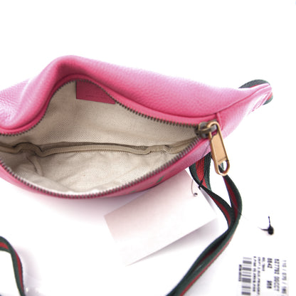 Gucci Grained Calfskin Small Logo Belt Bag Box Pink Green 5 of 11