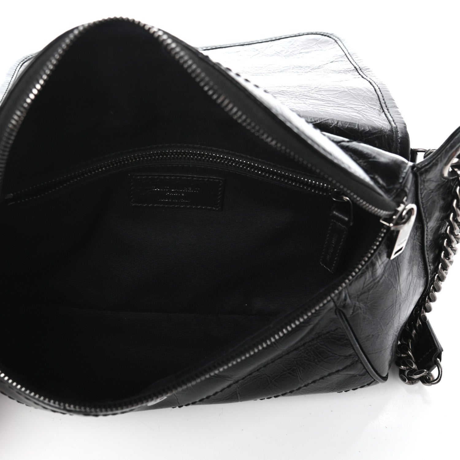 Saint Laurent Crinkled Calfskin Matelasse Monogram Niki Body Bag Black 5 of 9