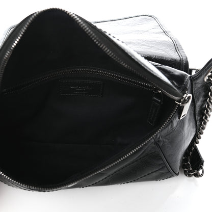 Saint Laurent Crinkled Calfskin Matelasse Monogram Niki Body Bag Black 5 of 9