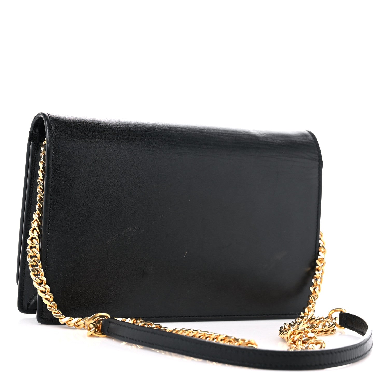 Saint Laurent Smooth Calfskin Classic Monogram Kate Tassel Chain Wallet Black 3 of 14
