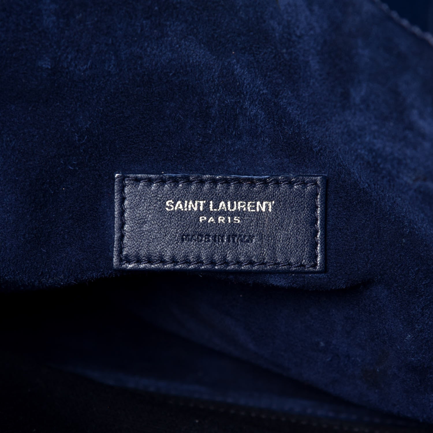 Saint Laurent Calfskin Crocodile Embossed Medium Souple Sac De Jour Navy 7 of 9