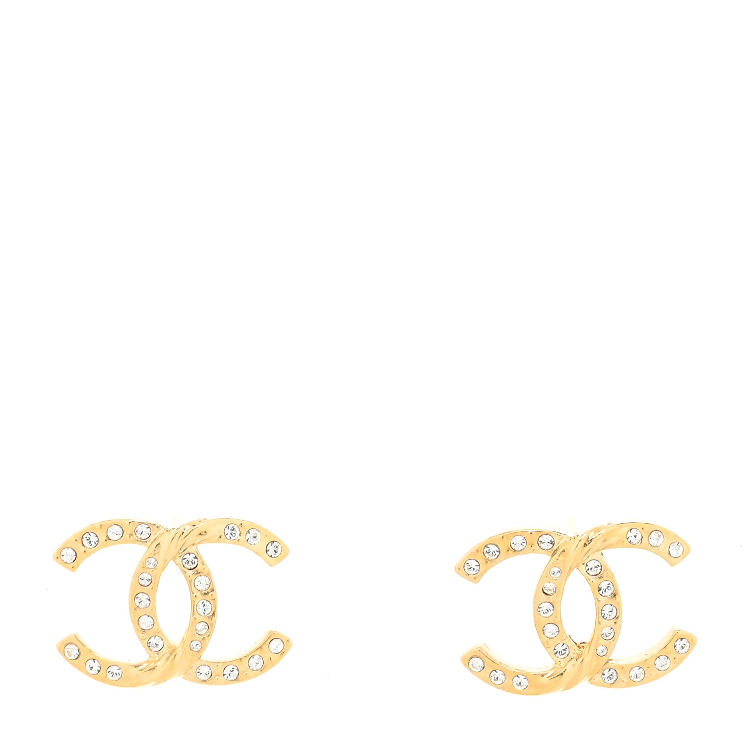 Chanel Crystal Twist CC Earrings Gold 1 of 4