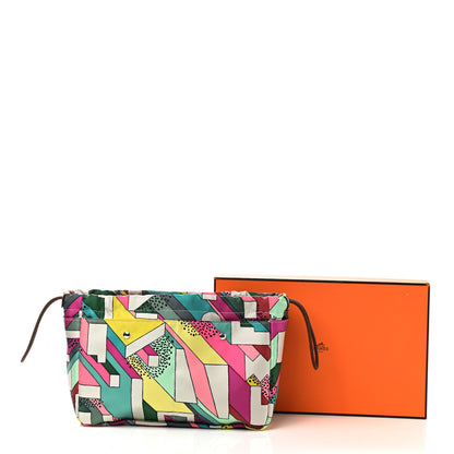 Hermes Silk On A Summer Day Fourbi 25 MM Pouch Tosca Bleu Paon 10 of 10