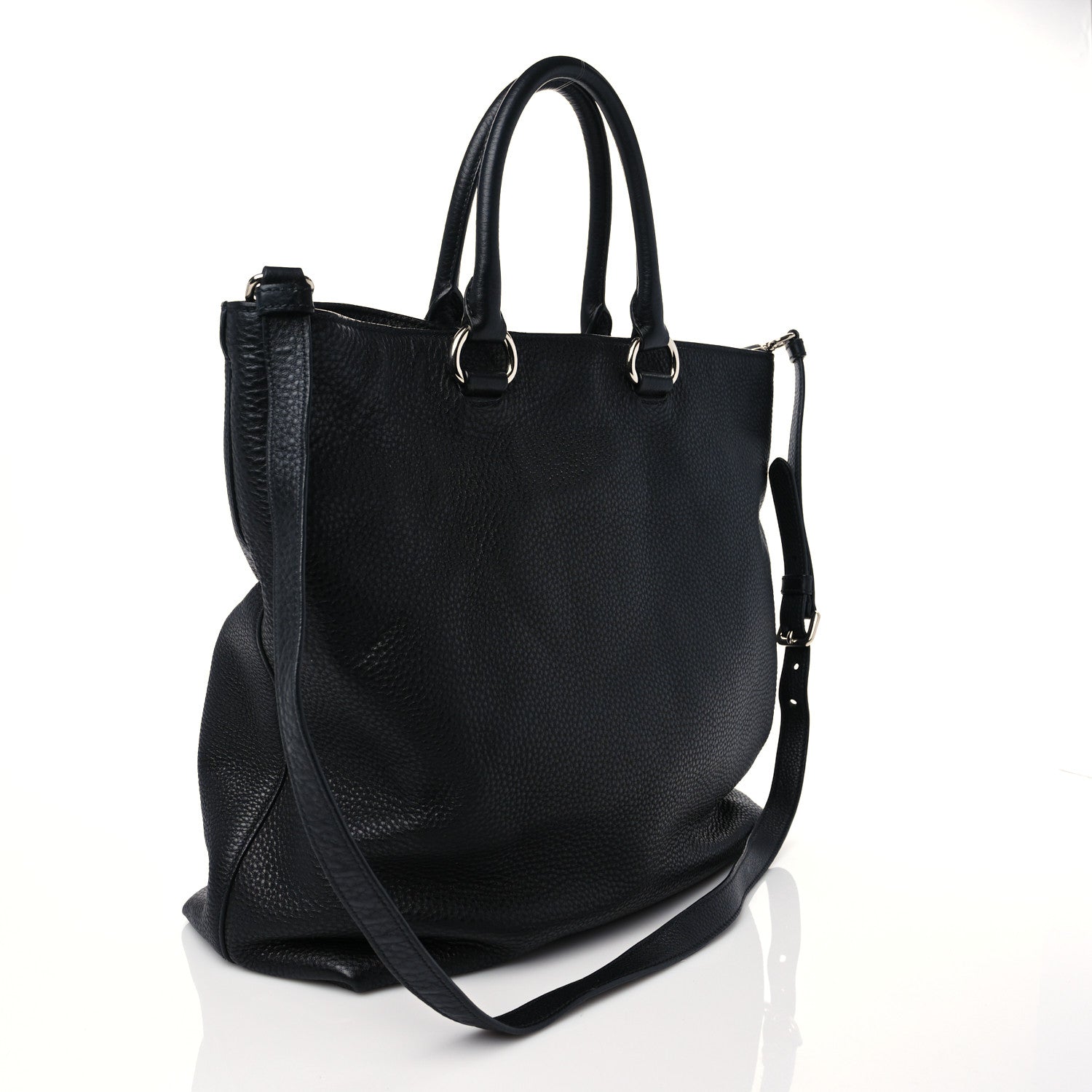 Prada Vitello Daino Tote Black 3 of 8