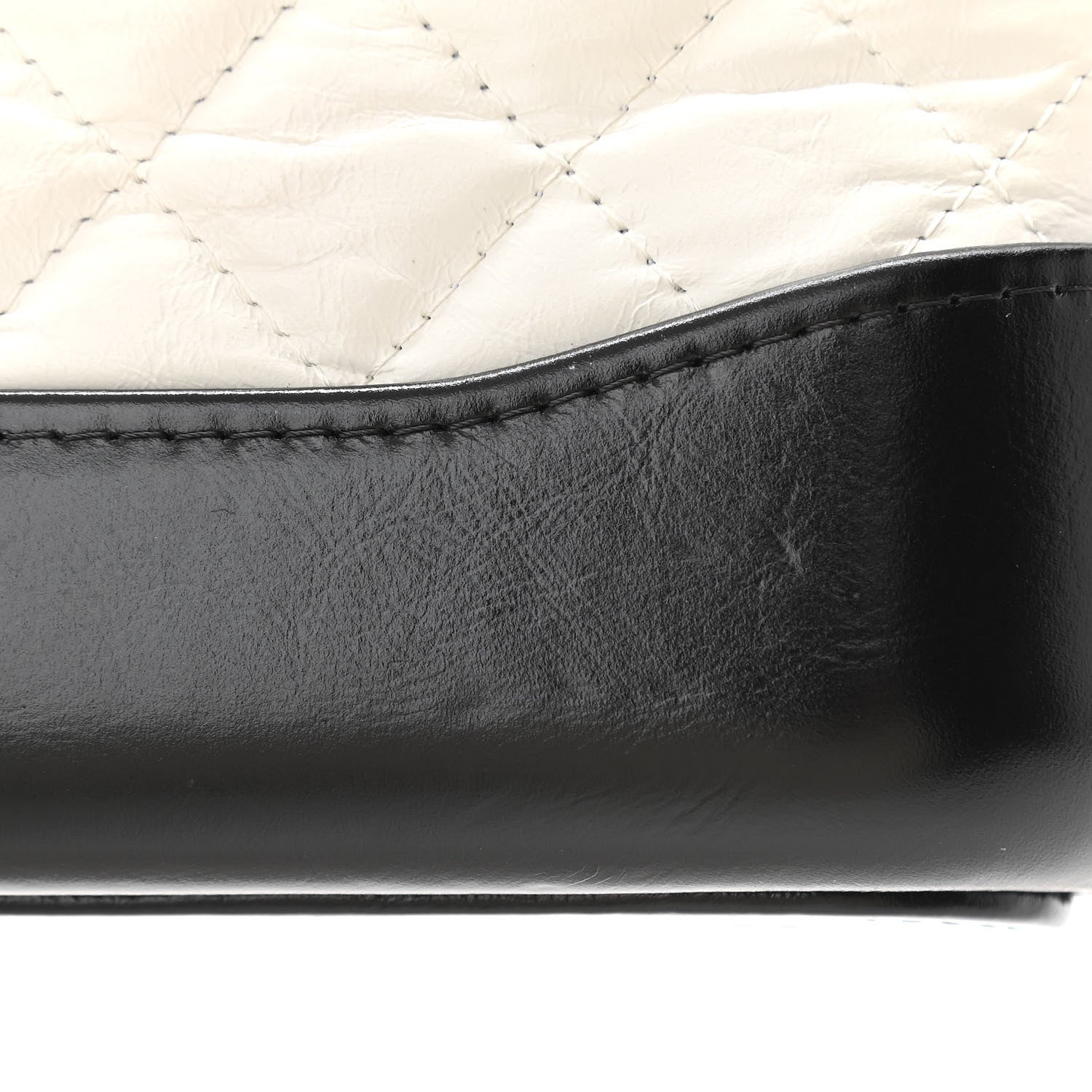 Chanel Aged Calfskin Quilted Small Gabrielle Clutch With Chain White Black 11 of 16