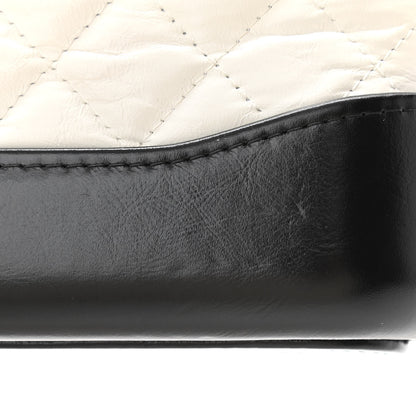 Chanel Aged Calfskin Quilted Small Gabrielle Clutch With Chain White Black 11 of 16