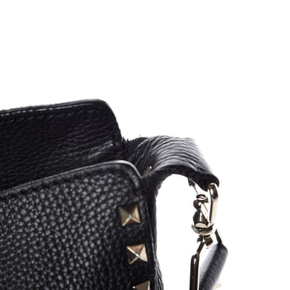 Valentino Garavani Pebbled Calfskin Large Rockstud Flip-Lock Messenger Bag Black 10 of 15