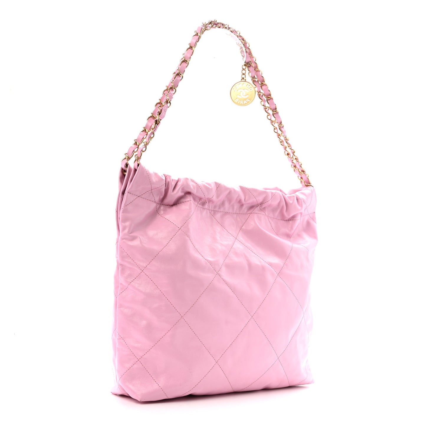 Shiny Calfskin Quilted Small Chanel 22 Lilac
