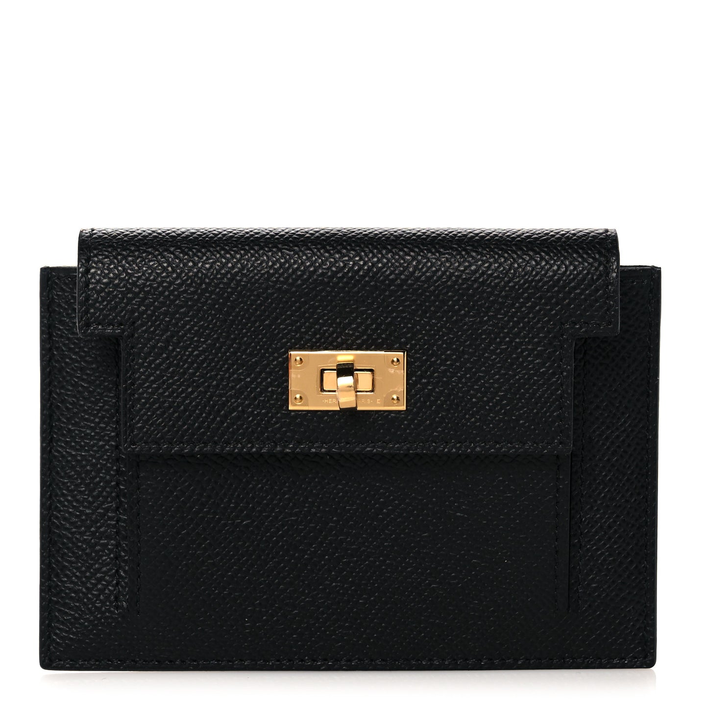 Epsom Kelly Pocket Compact Wallet Black