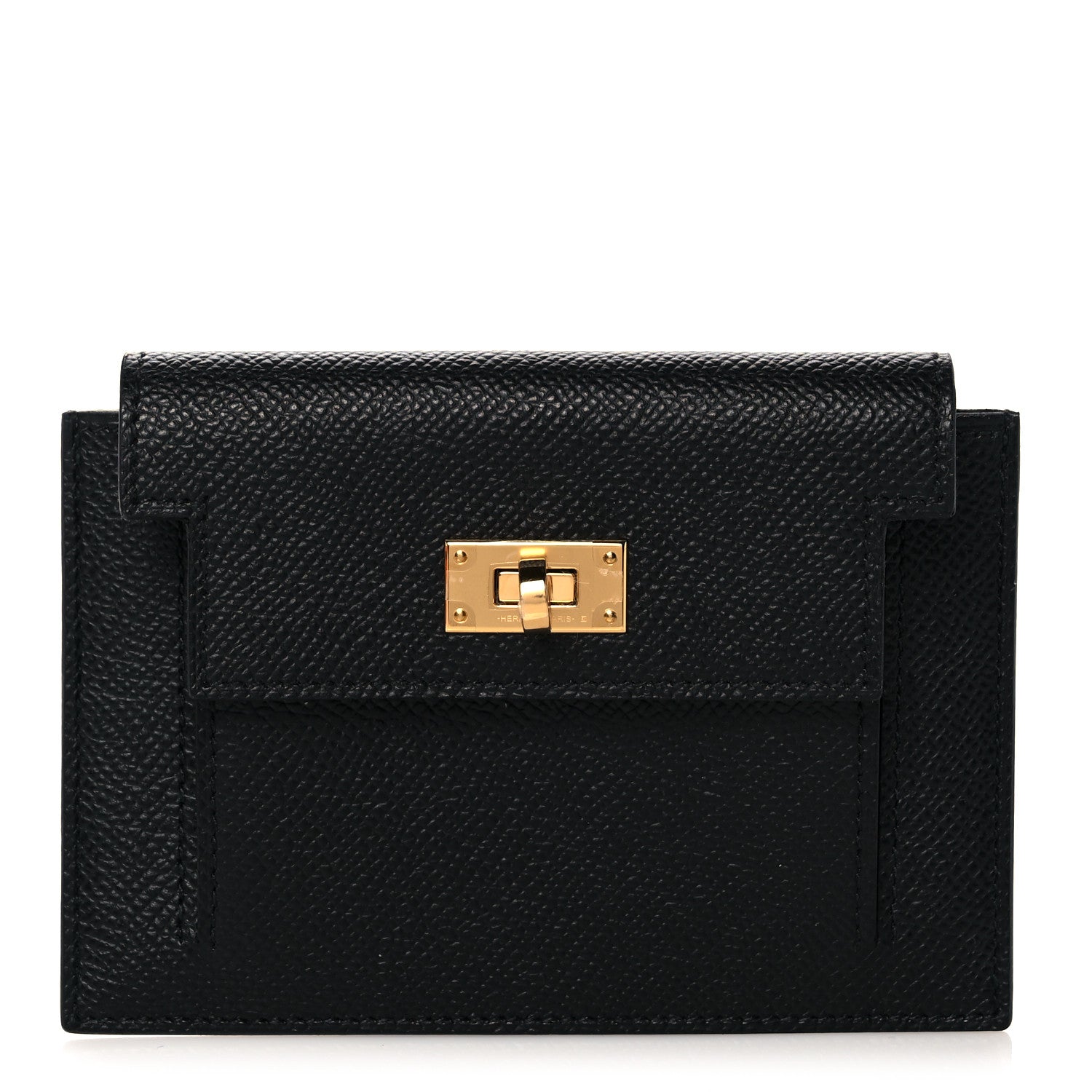 Hermes Epsom Kelly Pocket Compact Wallet Black 1 of 8