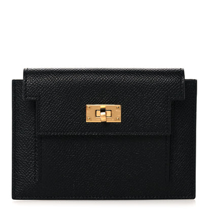 Hermes Epsom Kelly Pocket Compact Wallet Black 1 of 8
