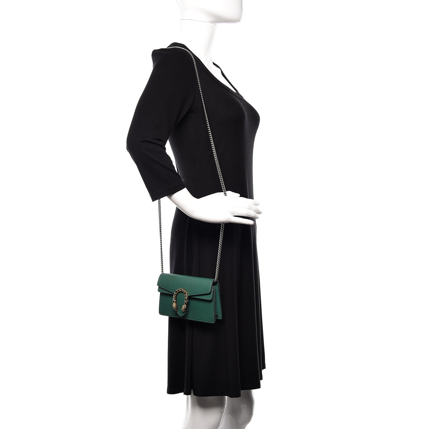Gucci Calfskin Super Mini Dionysus Shoulder Bag Emerald 2 of 9