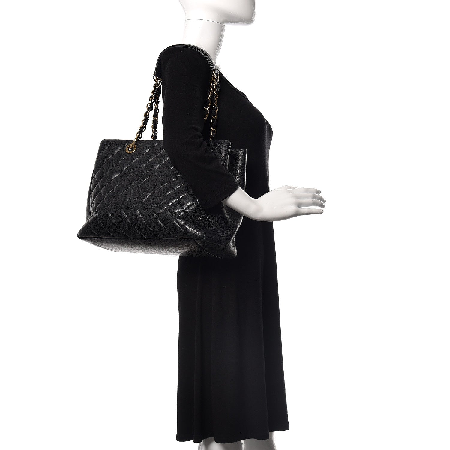 Chanel Caviar Quilted Grand Shopping Tote GST Black 2 of 13