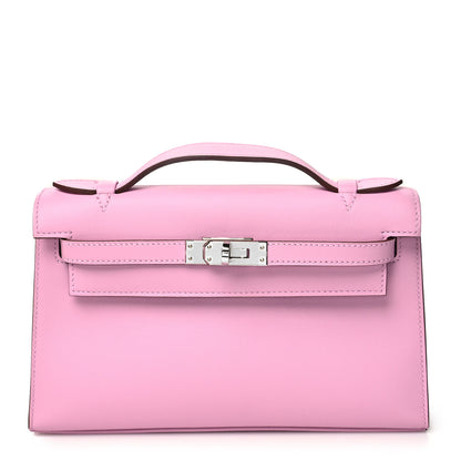 Hermes Swift Kelly Pochette Clutch Mauve Sylvestre 1 of 12