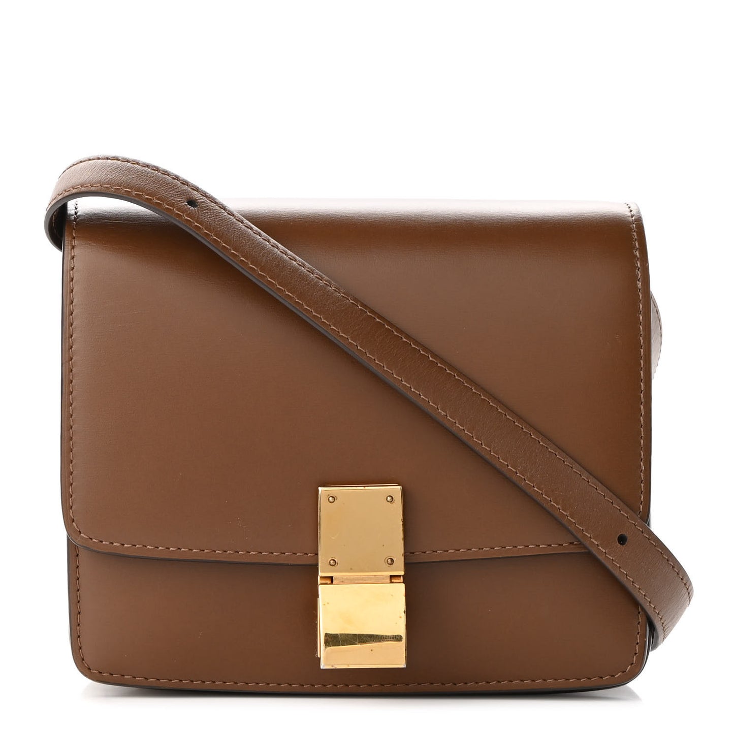 Box Calfskin Small Classic Box Flap Bag Camel