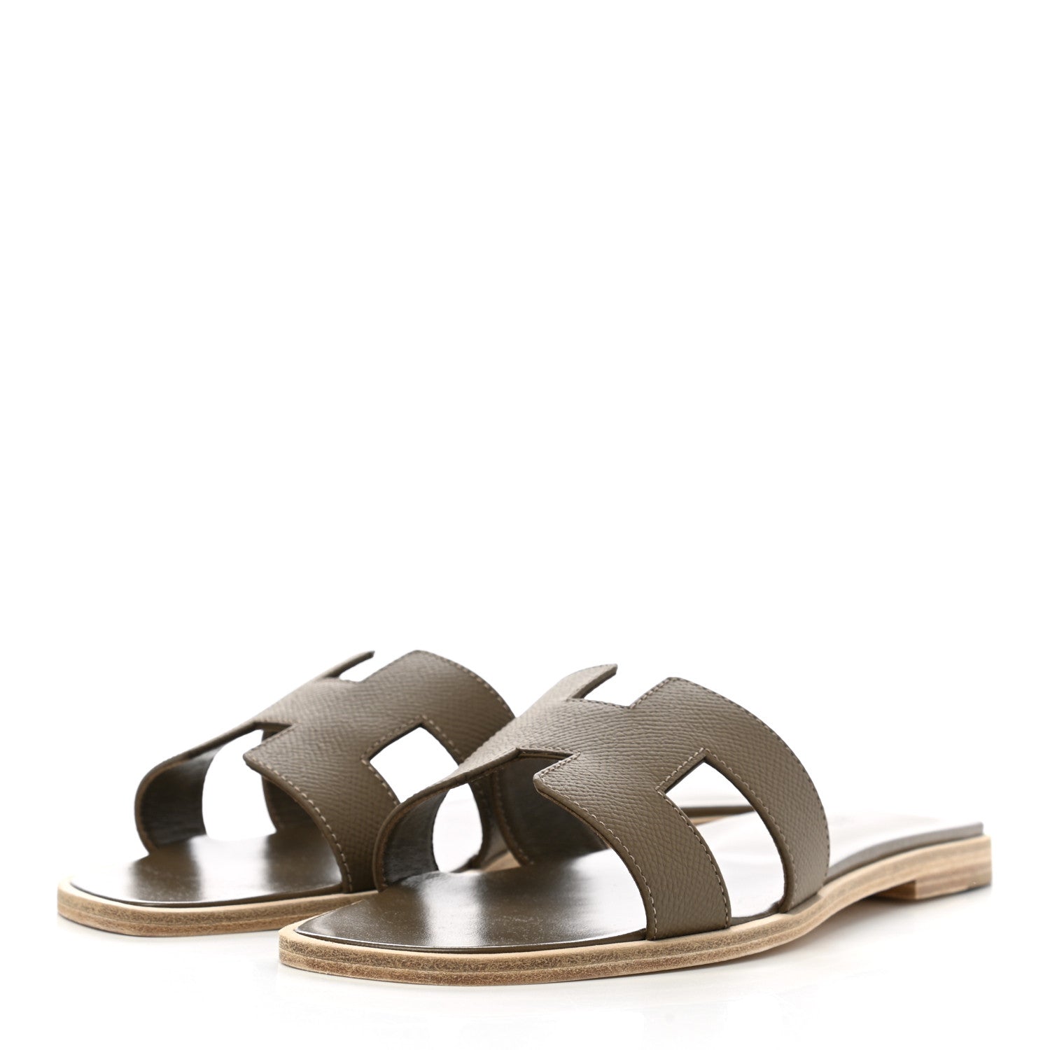 Hermes Epsom Oran Sandals 38 Etoupe 3 of 9