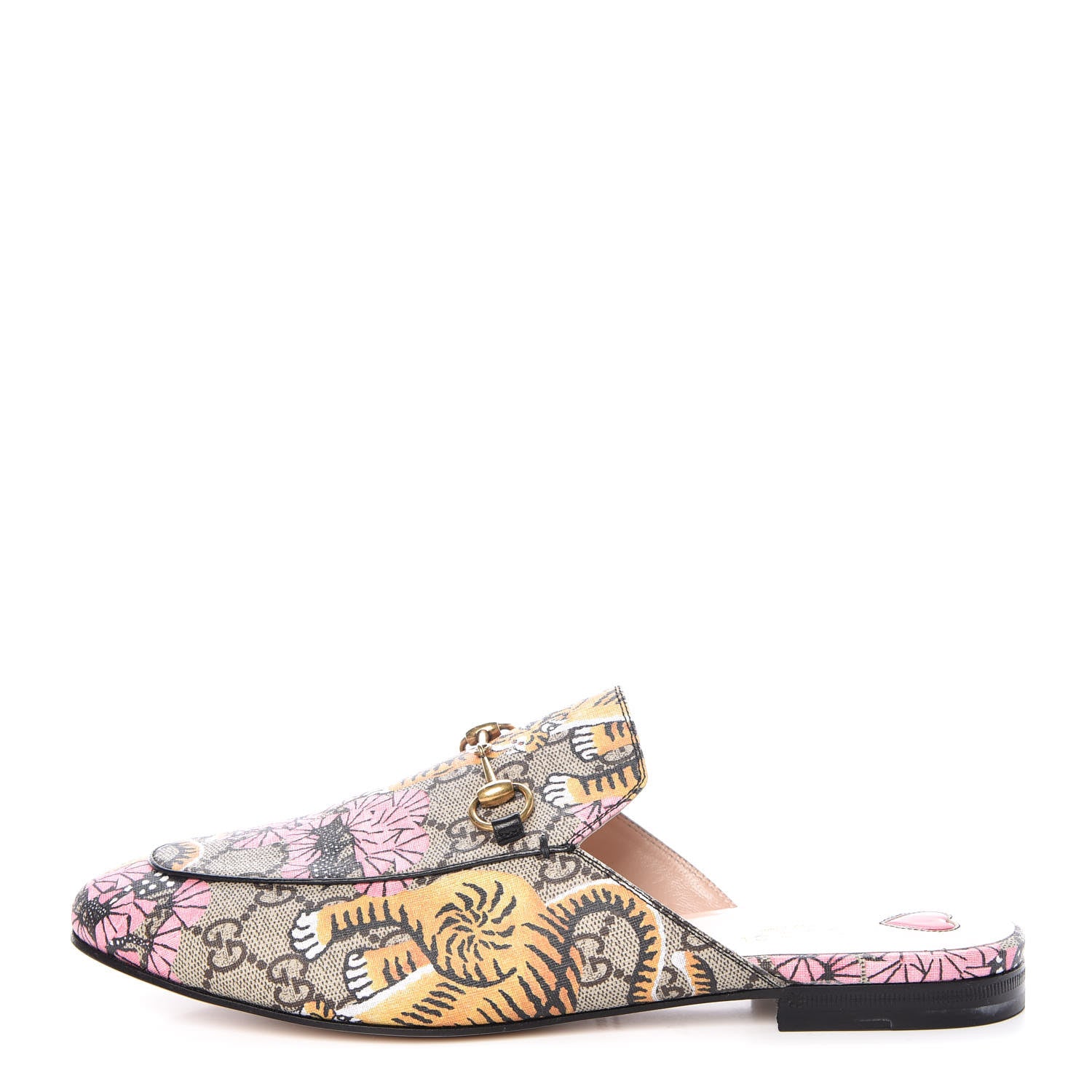 Gucci GG Supreme Monogram Bengal Womens Princetown Slippers 40.5 Beige Crop Pink 1 of 8