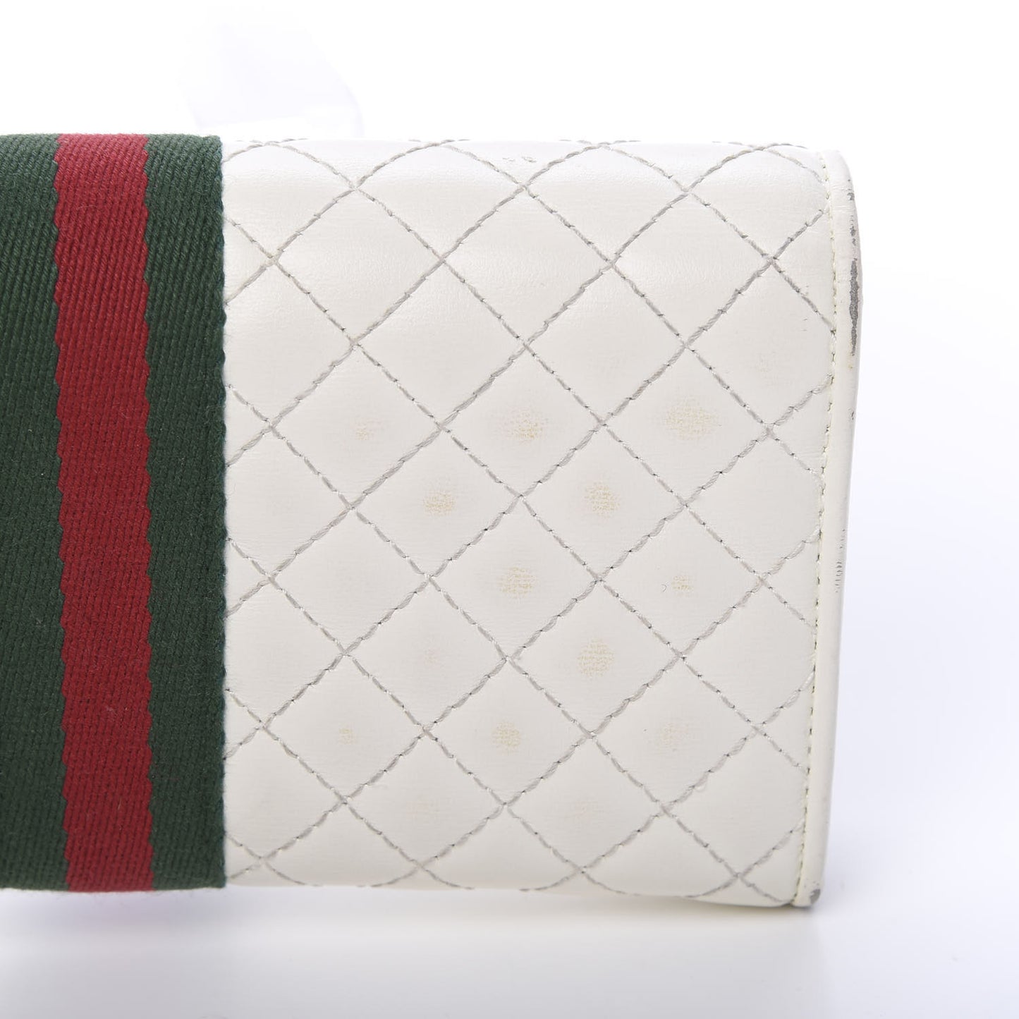 Calfskin Web Trapuntata GG Continental Wallet Off White