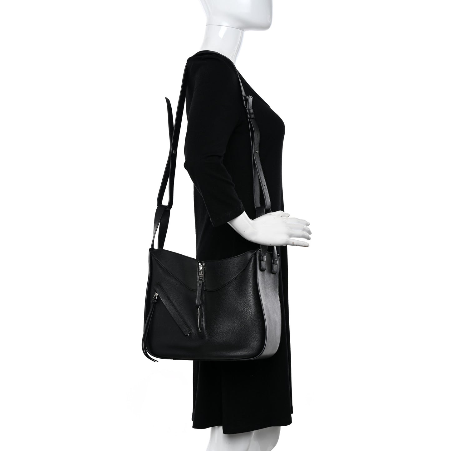 Calfskin Small Hammock Shoulder Bag Black