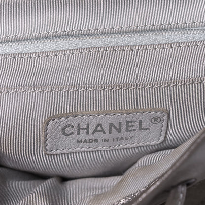 Chanel Metallic Calfskin Chevron Quilted Small Urban Spirit Backpack Silver 6 of 15