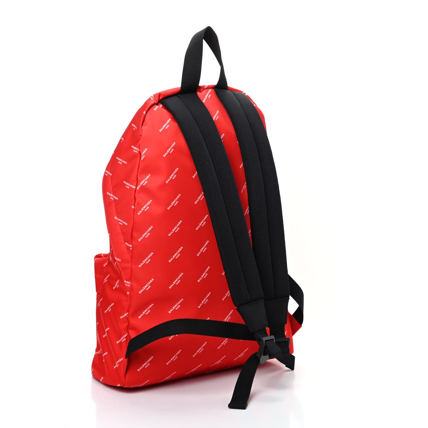 Twill Nylon Allover Logo Print Explorer Backpack Rouge Vermillion White
