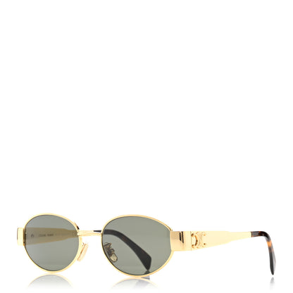 Celine Metal Triomphe 01 Sunglasses CL40235U Gold Green 1 of 7