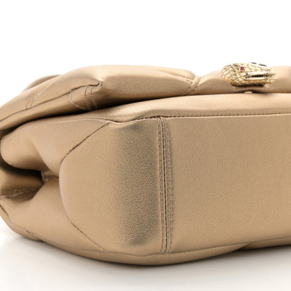 Bulgari Metallic Calfskin Matelasse Mini Serpenti Cabochon Crossbody Bag Gold 9 of 11