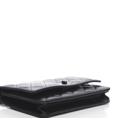 Chanel Aged Calfskin Quilted Reissue Wallet On Chain WOC So Black 3 of 11
