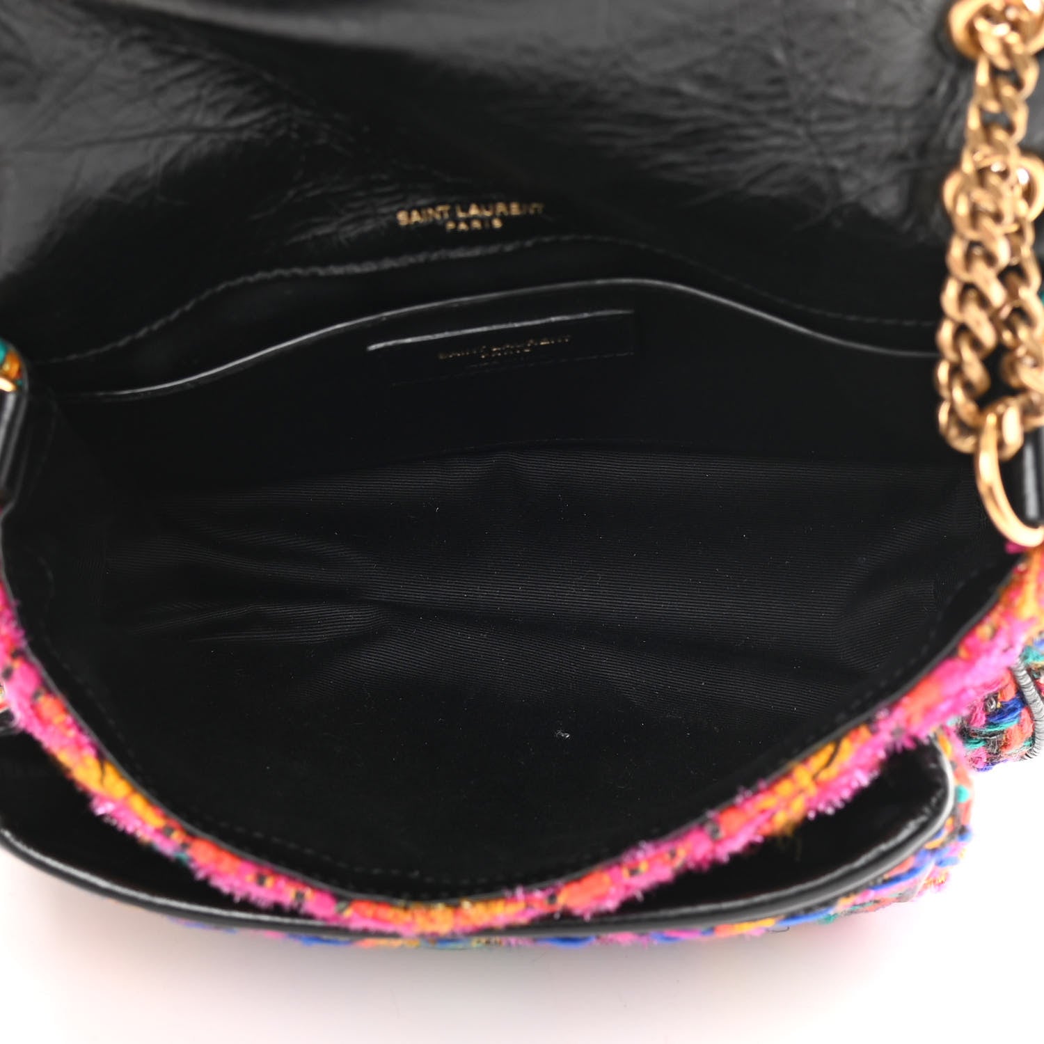 Saint Laurent Tweed Calfskin Matelasse Monogram Medium Niki Chain Satchel Multicolor 5 of 12