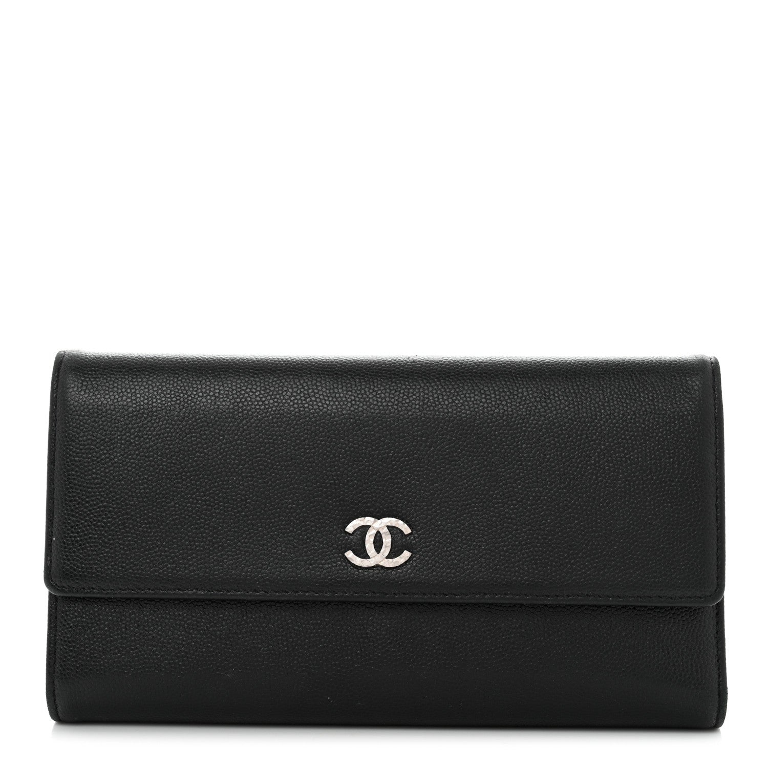 Chanel Caviar Sevruga Long Flap Wallet Black 1 of 11