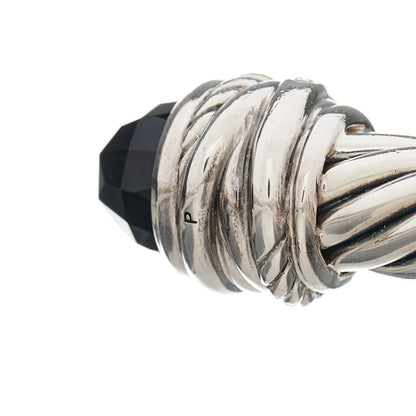 David Yurman Sterling Silver Diamond Black Onyx 7mm Cable Classics Crossover Bracelet 4 of 4