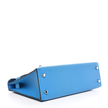 Hermes Chevre Mysore Mini Kelly Sellier 20 Bleu Zanzibar 5 of 30