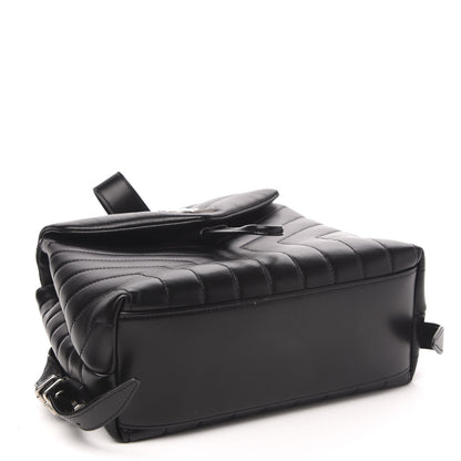 Saint Laurent Calfskin Y Quilted Monogram Small Loulou Backpack Black 3 of 10