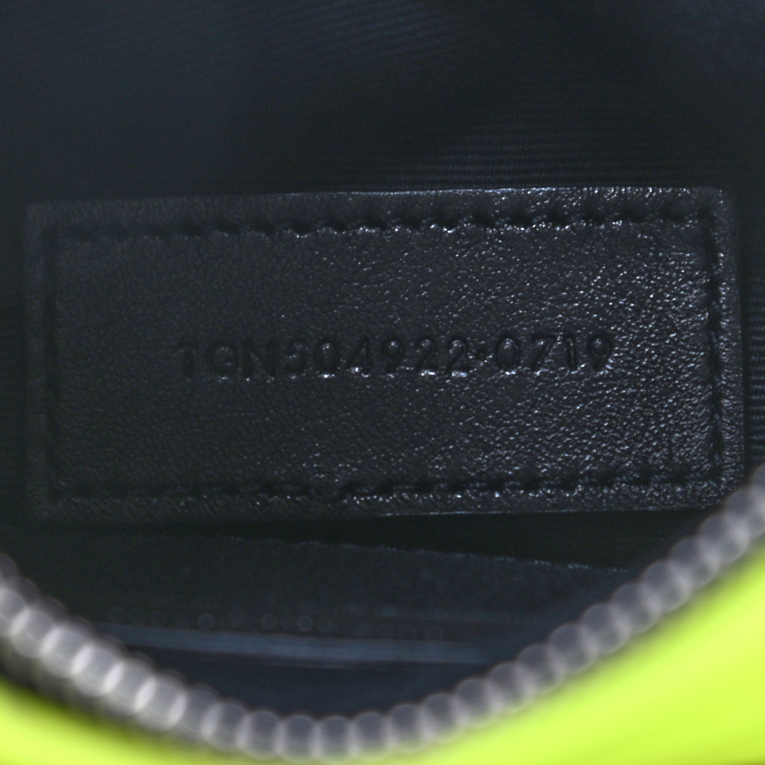 Saint Laurent Patent Grain De Poudre Matelasse Chevron Monogram Bill Pouch Neon Yellow 14 of 14