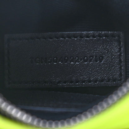 Saint Laurent Patent Grain De Poudre Matelasse Chevron Monogram Bill Pouch Neon Yellow 14 of 14
