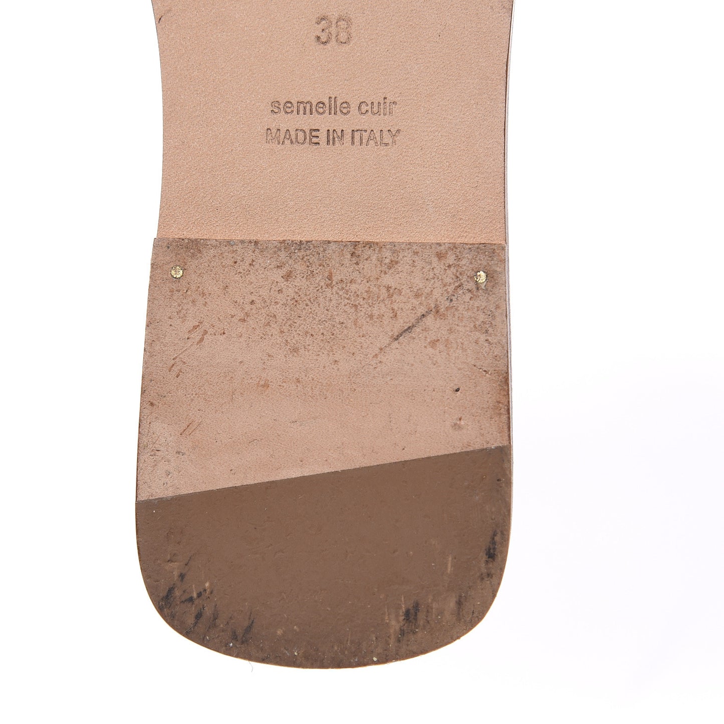 Box Calfskin Oran Sandals 38 Gold