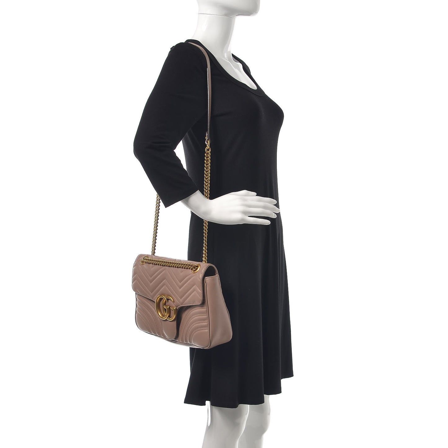 Calfskin Matelasse Medium GG Marmont Shoulder Bag Porcelain Rose