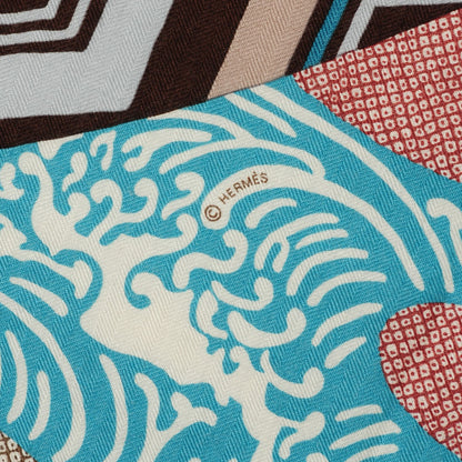 Hermes Cashmere Silk Ex Libris En Monogram Kimonos Shawl 140 4 of 6
