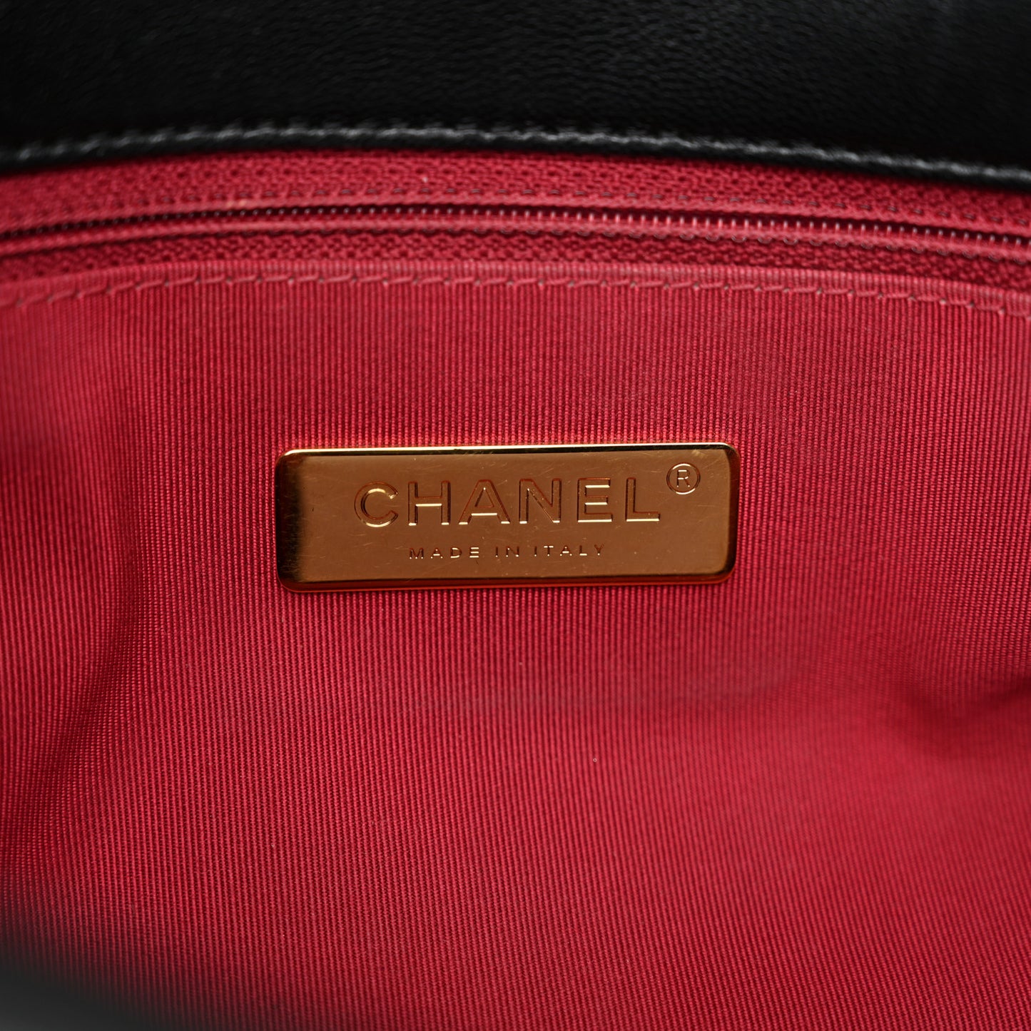 Shiny Goatskin Quilted Large Chanel 19 Flap Black
