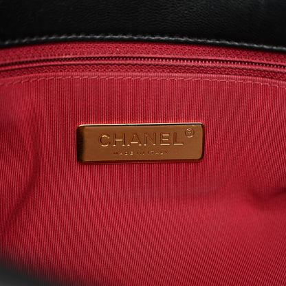 Chanel Shiny Goatskin Quilted Large Chanel 19 Flap Black 6 of 10