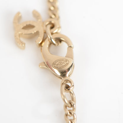 Chanel Crystal Baguette CC Necklace Light Gold 5 of 6