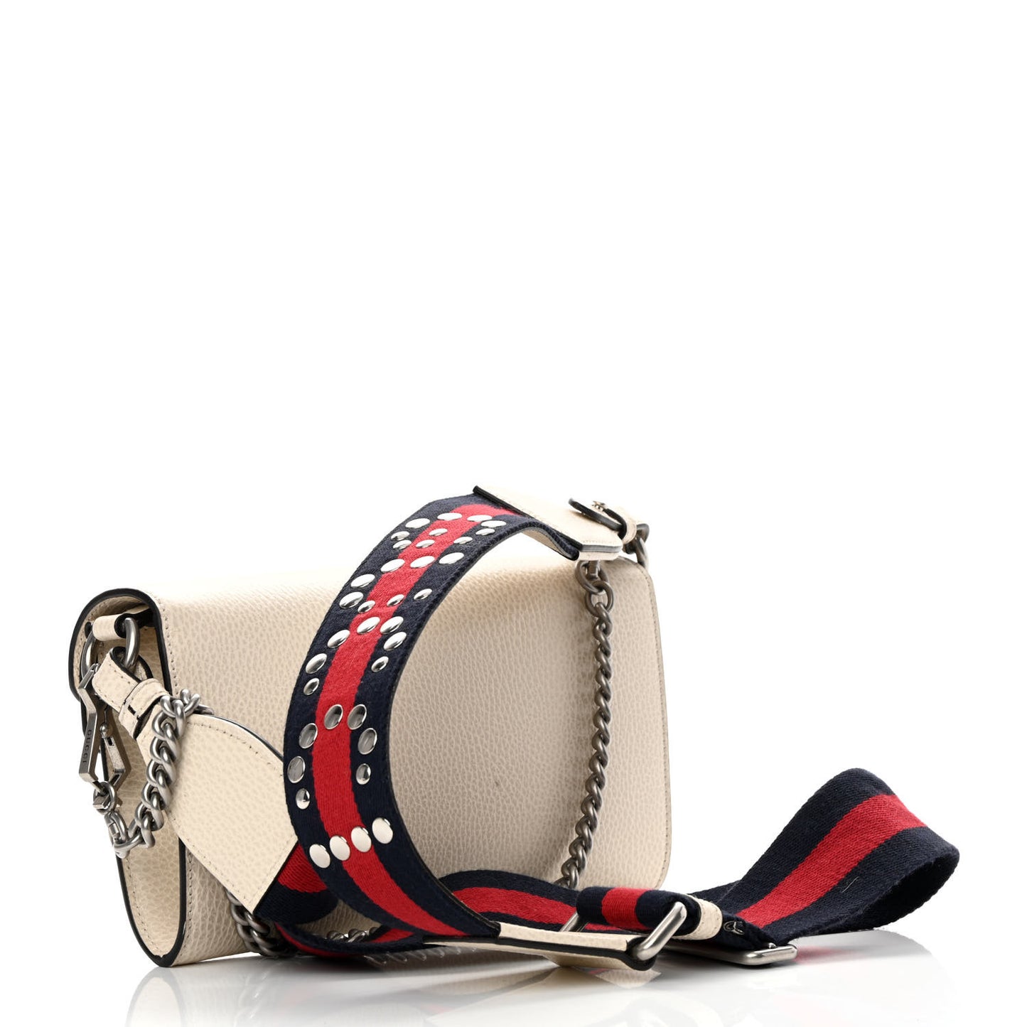 Dollar Calfskin Web Small Dionysus Crossbody Bag Mystic White