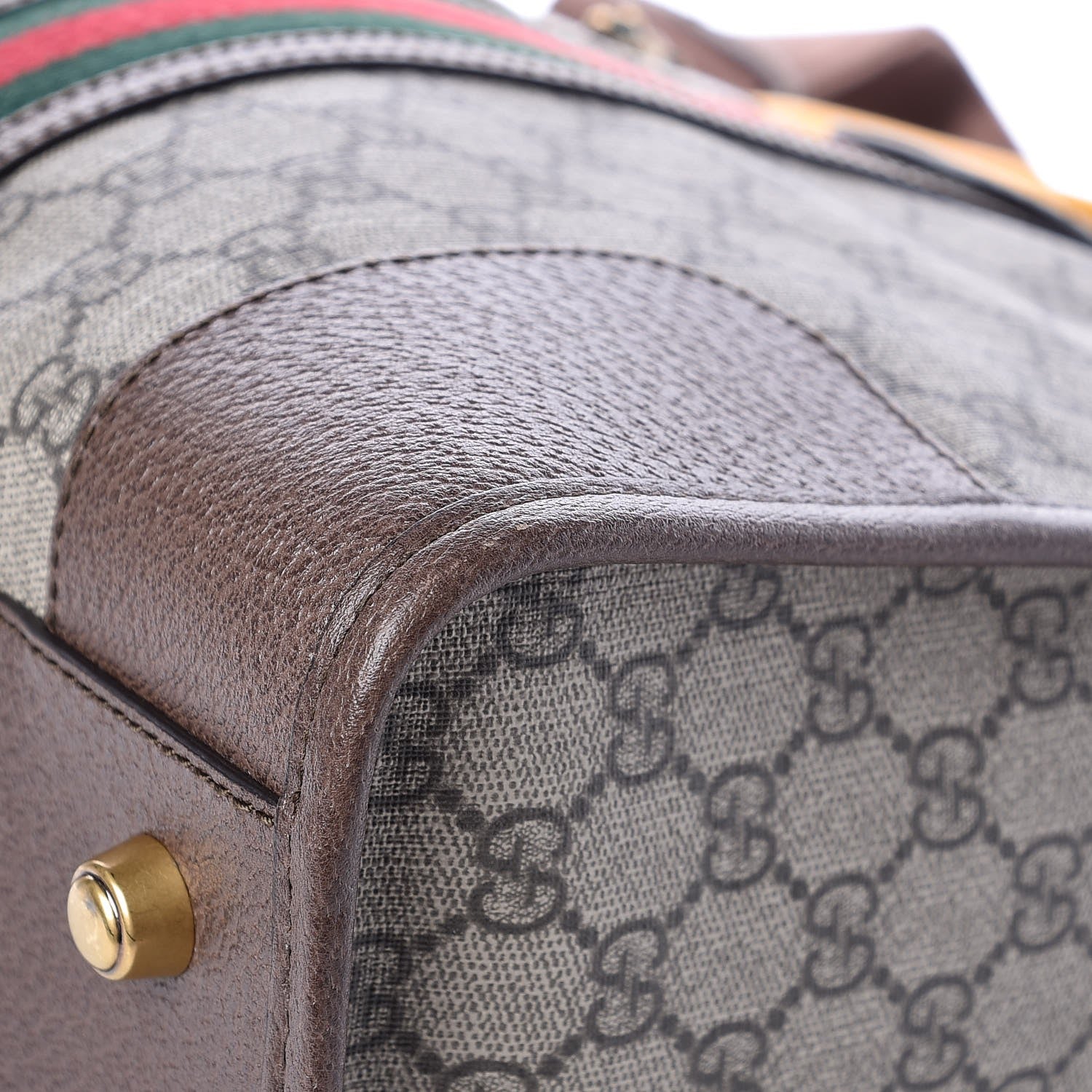 Gucci Soft GG Supreme Monogram Web Neo Vintage Duffle Bag Beige New Acero Crop 9 of 11