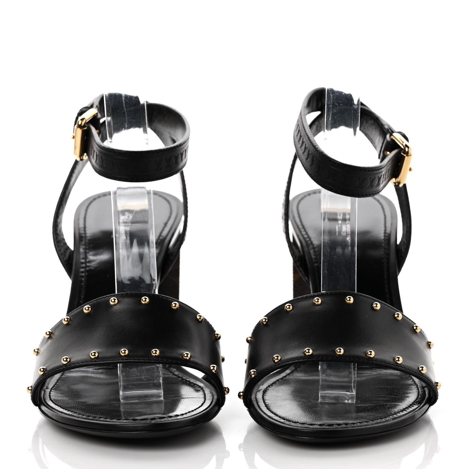 Louis Vuitton Calfskin Monogram Silhouette Sandals 38 Black 2 of 7
