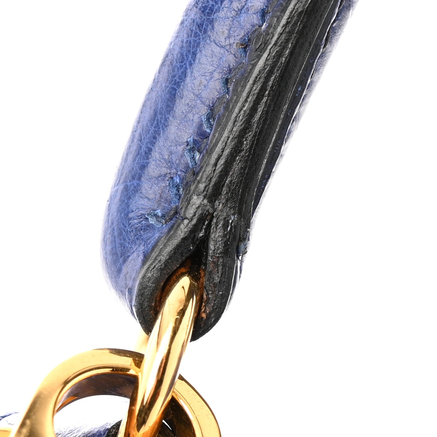 Ostrich Kelly Sellier 32 Bleu Iris