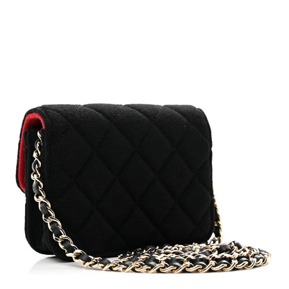 Chanel Jersey Quilted Micro Mini Flap Black 3 of 11